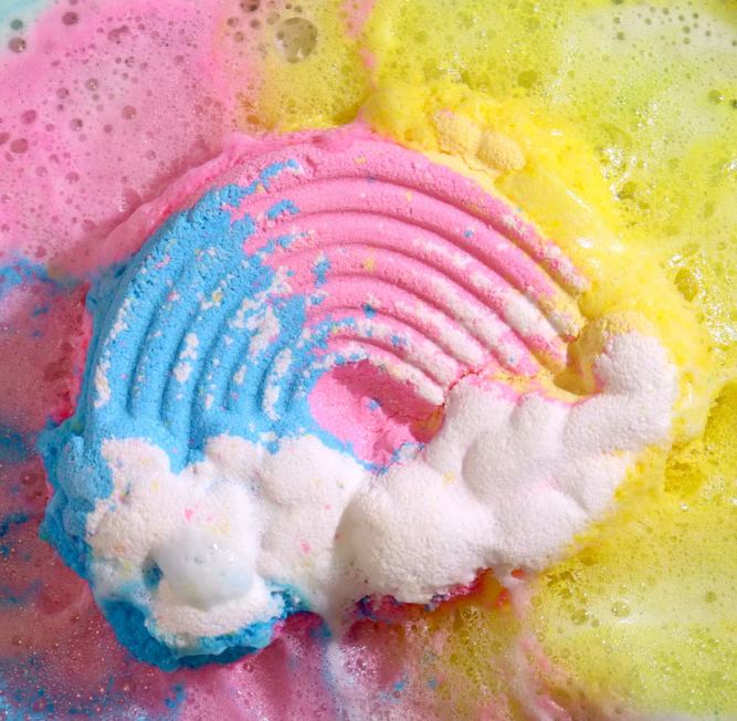 summer fruits rainbow cloud bath bomb